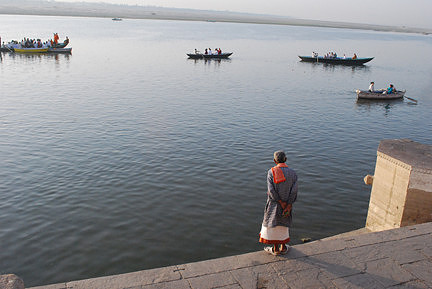 Man Watching The Ganges