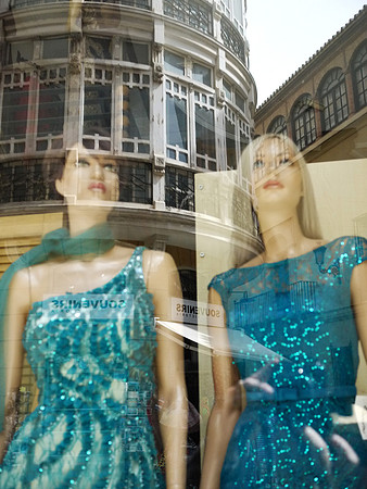 Blonde Mannequins In Blue